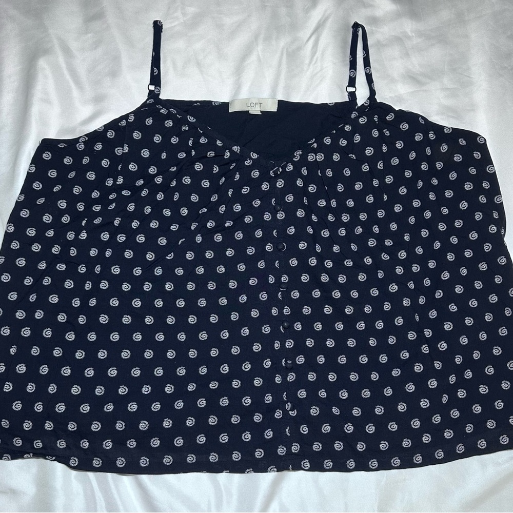 LOFT Blue Sleeveless Crop Camisole